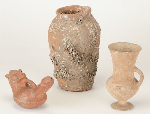 PRE-COLUMBIAN PHALLIC VESSEL AND