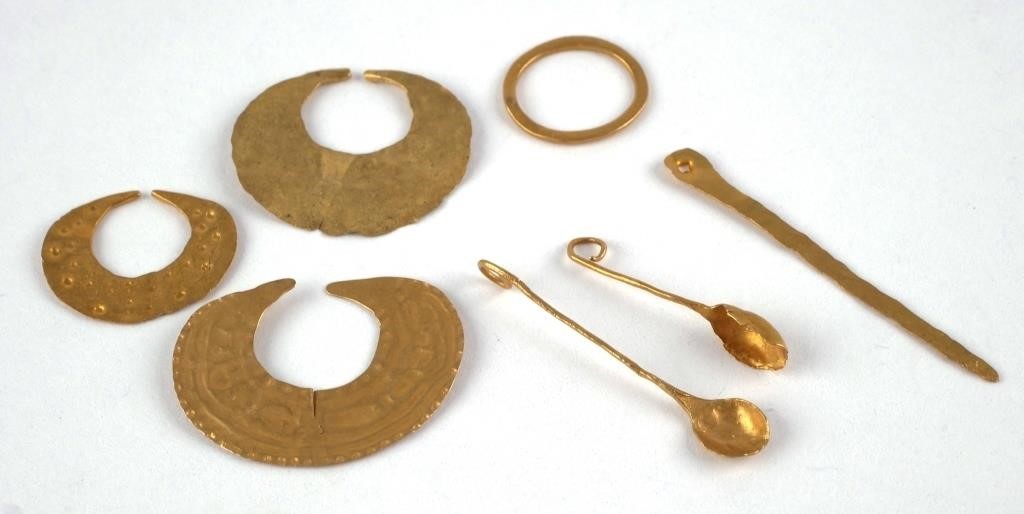 PRE COLUMBIAN PURE GOLD EARRINGS