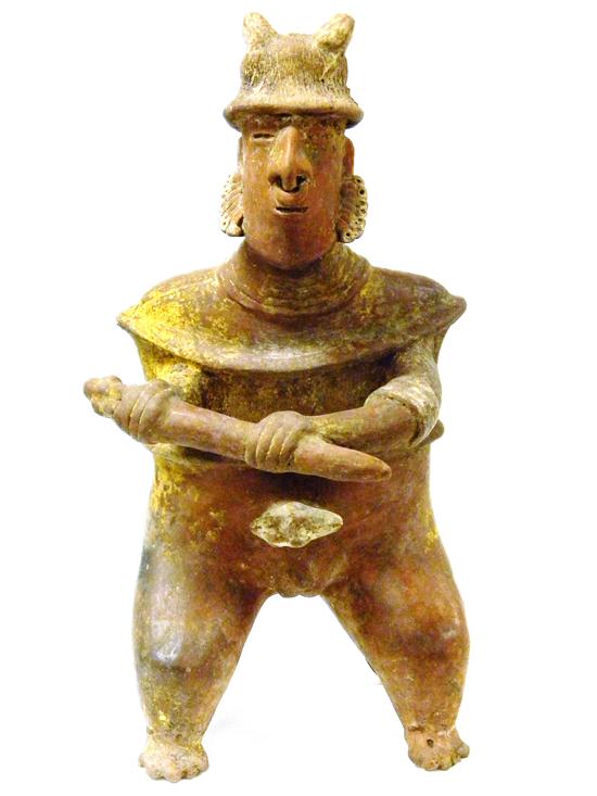 Pre-Columbian red clay kneeling