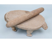 PRE-COLUMBIAN STONE METATE AND