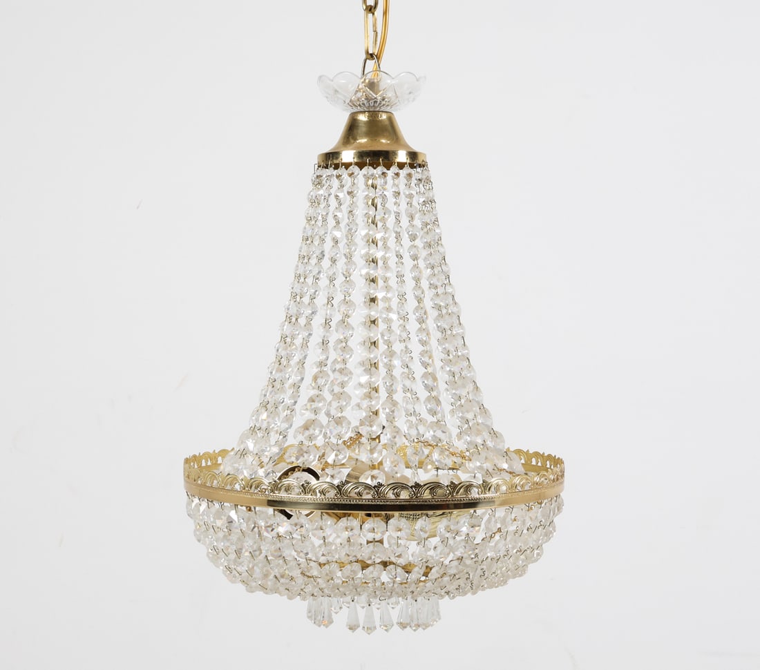 PRECIOSA BRASS & CRYSTAL CHANDELIER