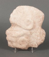 Precolumbian carved white alab