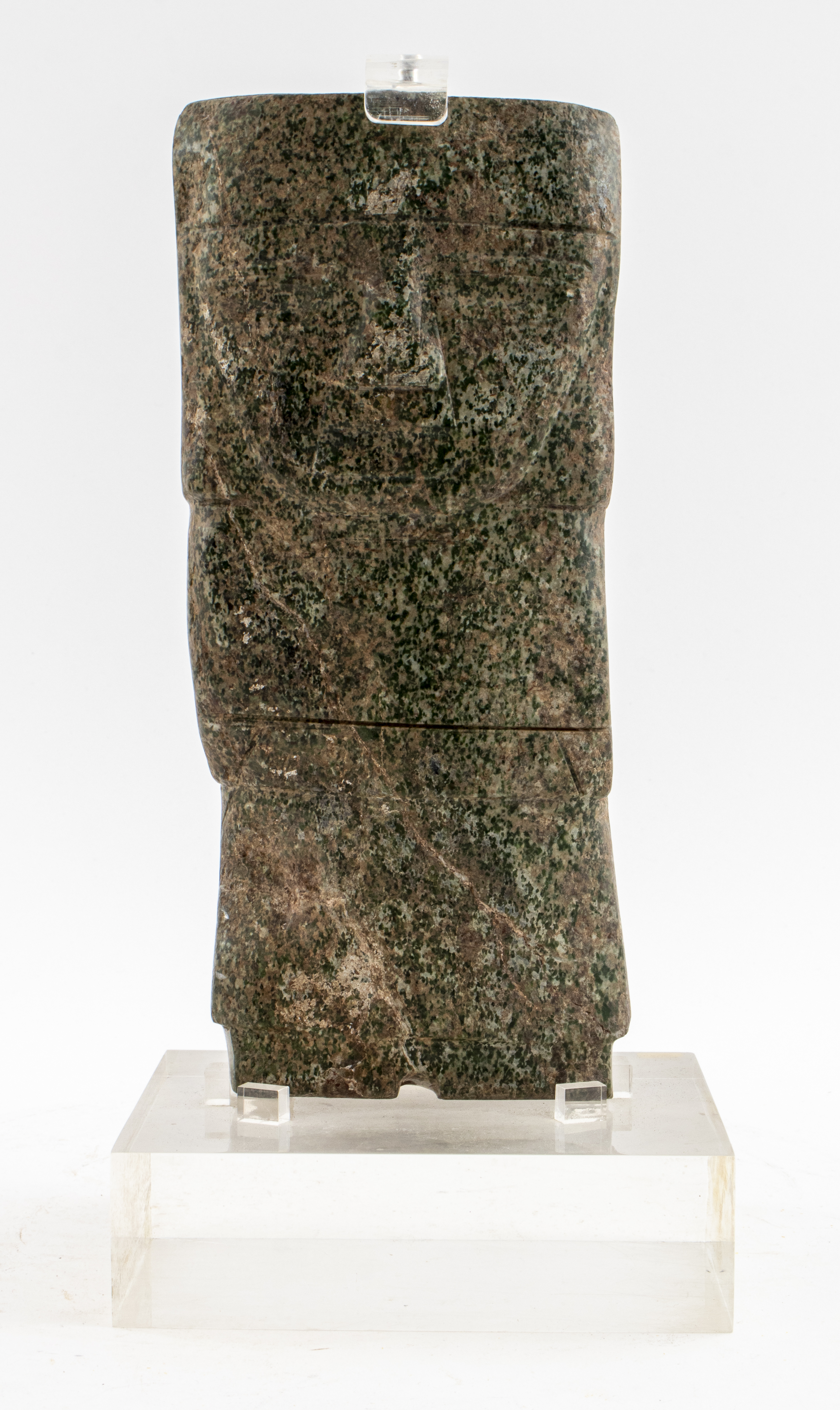 PRECOLUMBIAN GREEN CARVED STONE