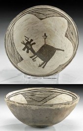 PREHISTORIC MIMBRES BLACK ON W