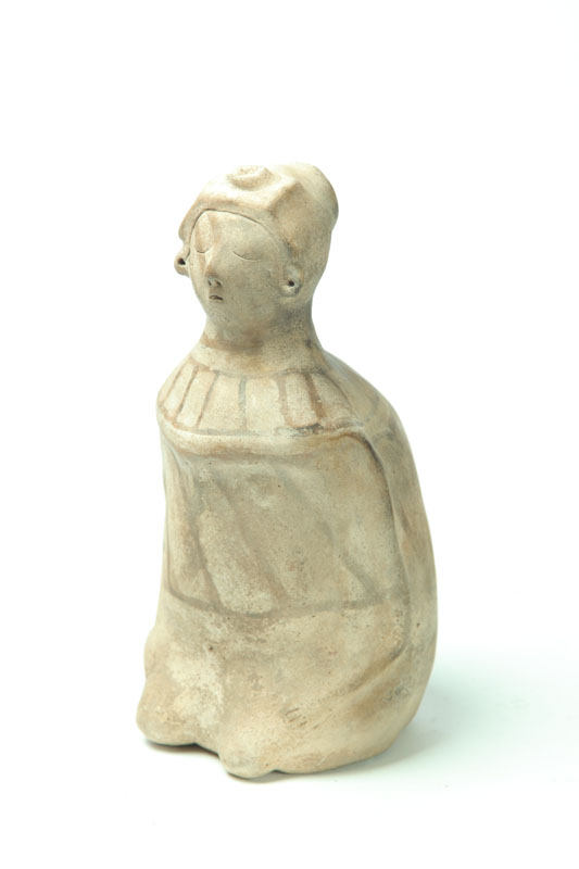PREHISTORIC POTTERY EFFIGY BOTTLE.