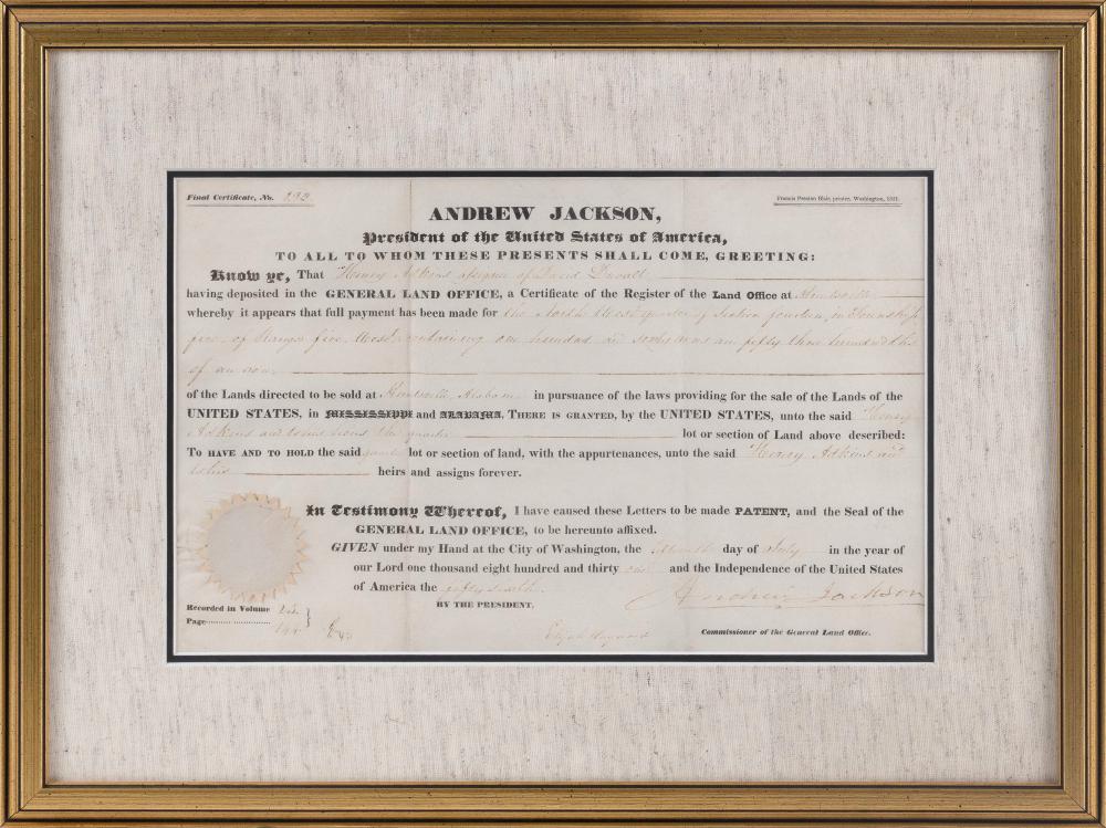 PRESIDENT ANDREW JACKSON SIGNED