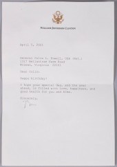 PRESIDENT BILL CLINTON, TYPED