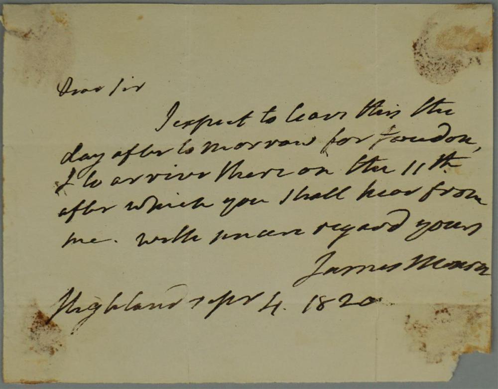 PRESIDENT JAMES MONROE ALS,