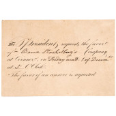 PRESIDENT MADISON DINNER INVIT