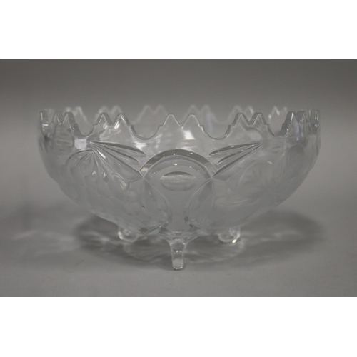 Pressed and cut glass footed