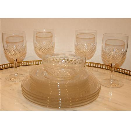 Pressed Glass Basketweave Dessert