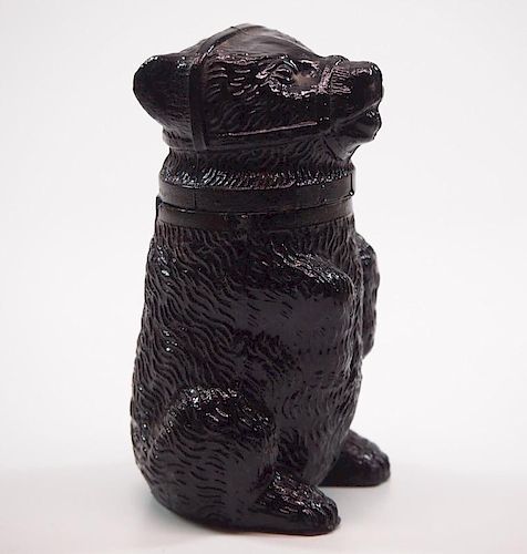 PRESSED GLASS BEAR JARA late 19th