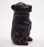PRESSED GLASS BEAR JARA late 1