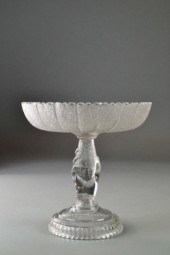 PRESSED GLASS COMPOTELovely gl