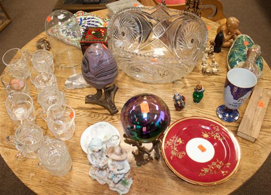 Pressed glass punch bowl pedestal