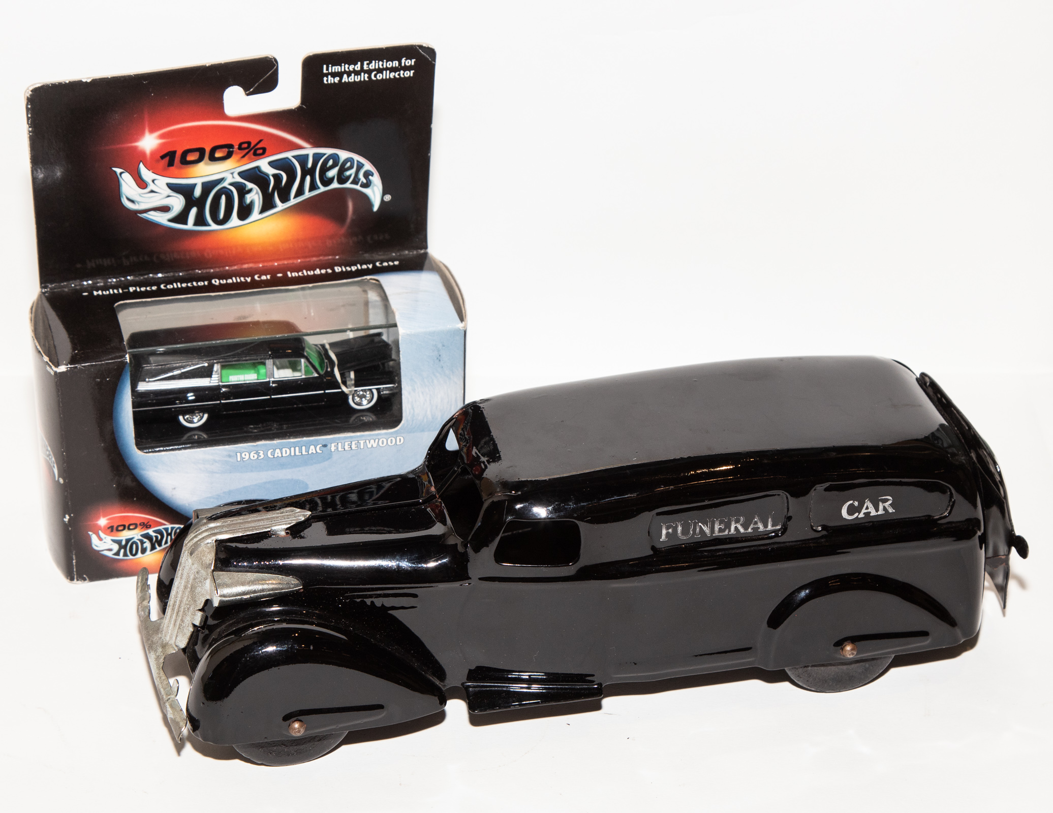 PRESSED STEEL HEARSE & HOT WHEELS