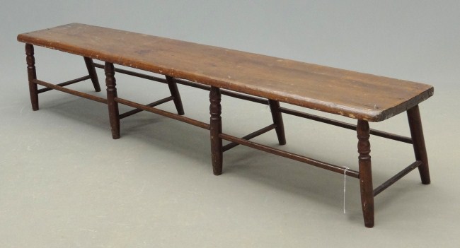 Primitive 19th c. bench. 72''