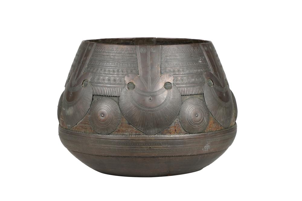 PRIMITIVE COPPER MOUNTED WOOD