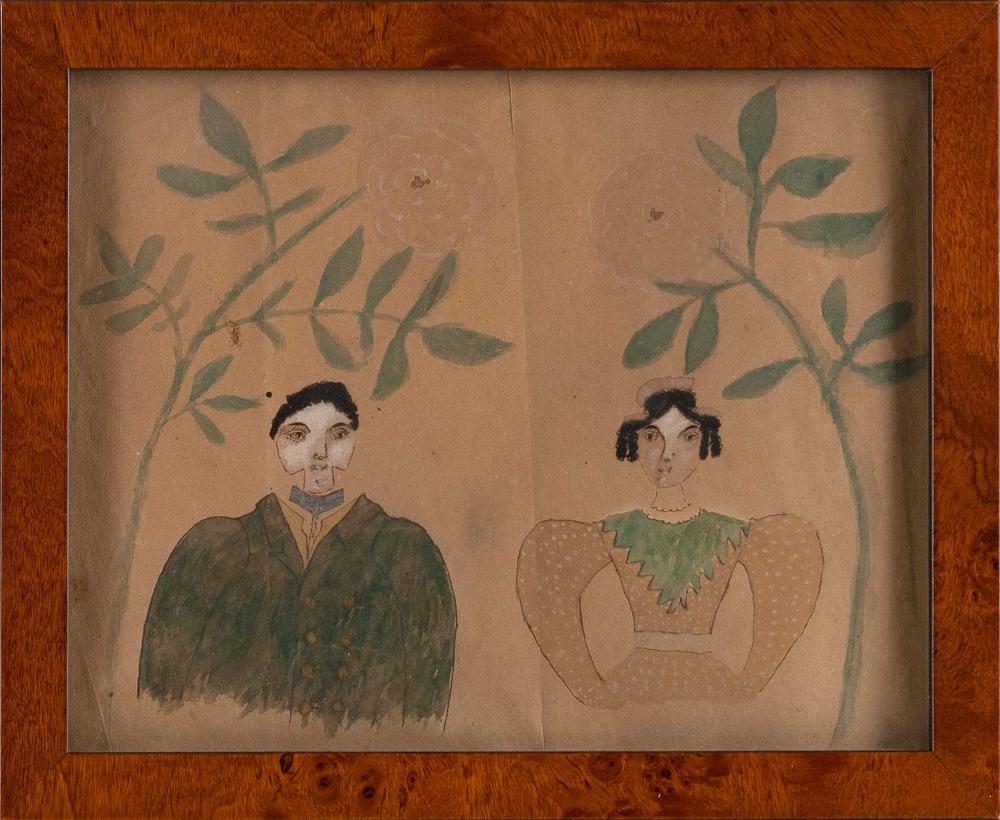 PRIMITIVE DOUBLE PORTRAIT OF A
