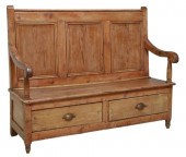 PRIMITIVE ENGLISH PINE SETTLE