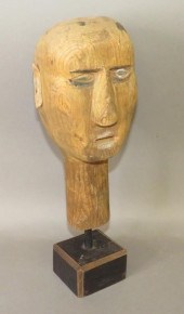 PRIMITIVE FOLK ART CARVED HEAD