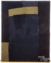 PRIMITIVE FRAMED WOOL QUILT, 1