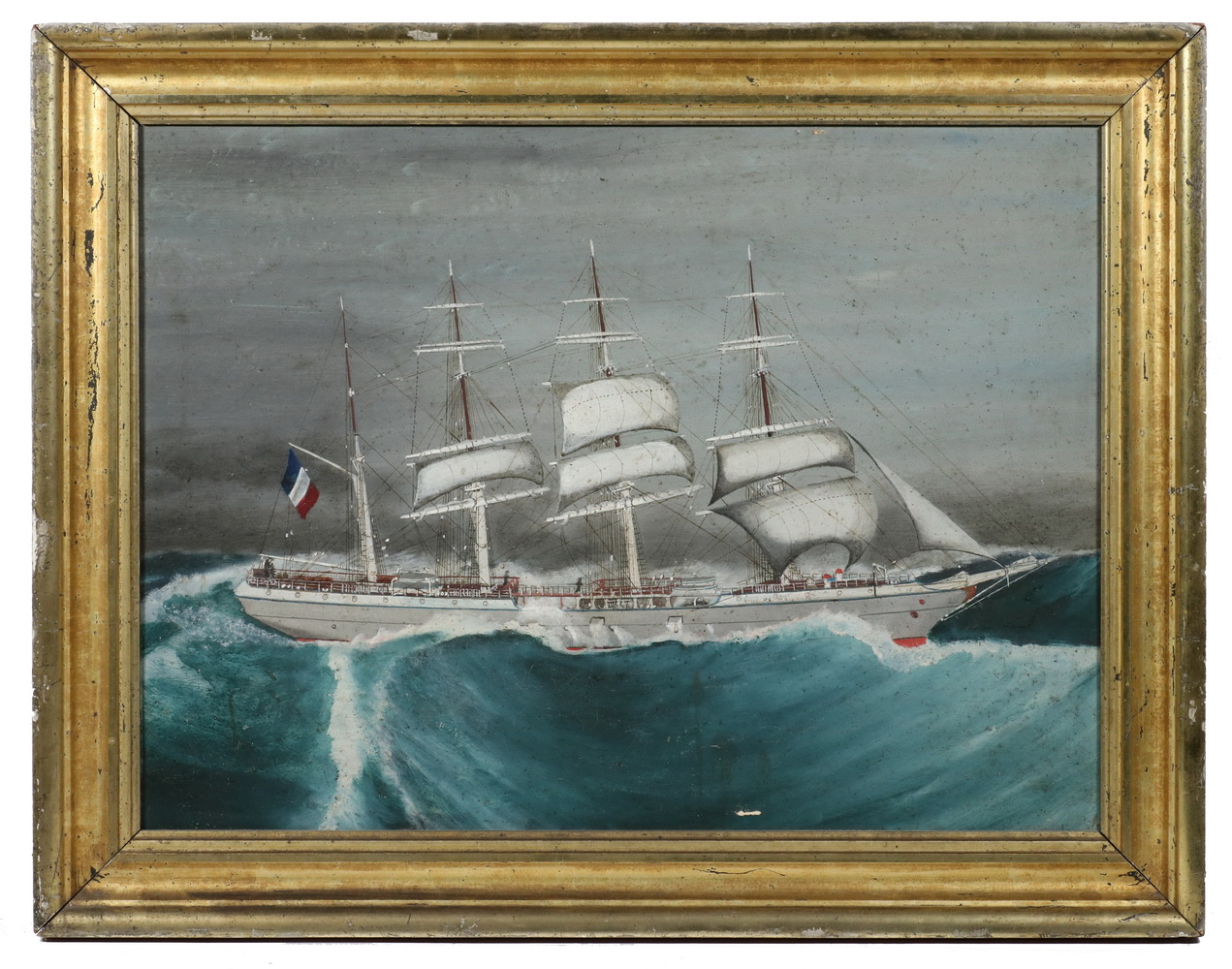 PRIMITIVE FRENCH SHIP PORTRAIT