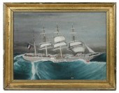PRIMITIVE FRENCH SHIP PORTRAIT