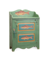 PRIMITIVE GREEN PAINTED FISH C