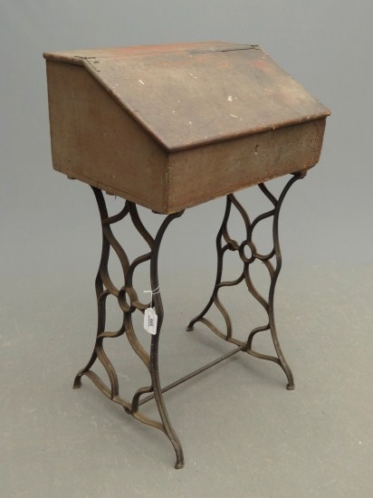 Primitive iron base desk.