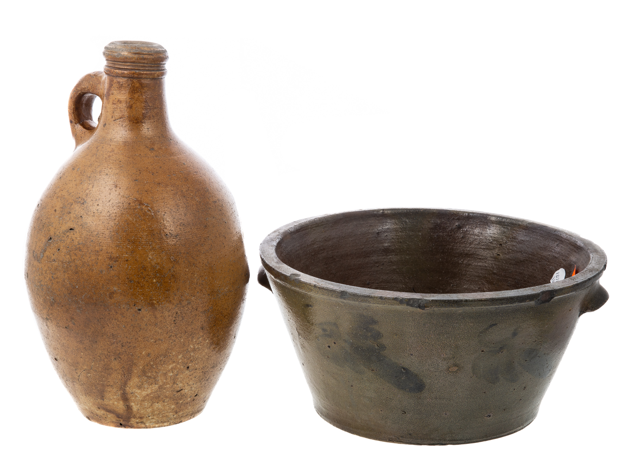 PRIMITIVE JUG AND BOWL Jug does not