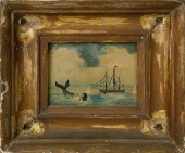 PRIMITIVE OIL ON PANEL SEASCAP