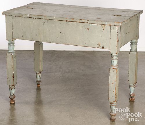 PRIMITIVE PAINTED DOUGHBOX TABLE,