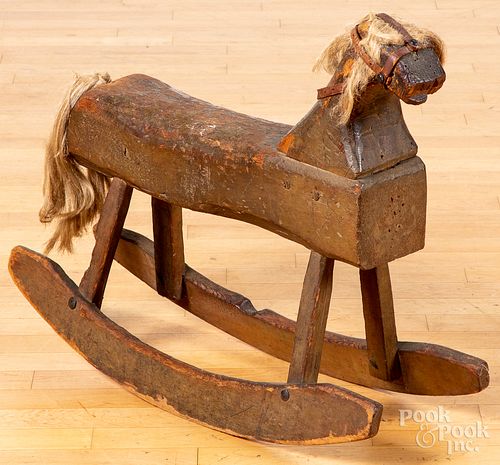 PRIMITIVE PAINTED HOBBY HORSE, LATE