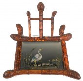 PRIMITIVE PAINTED MIRROR BAMBO