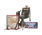 Primitive painted pine barber'