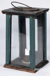 PRIMITIVE PAINTED PINE LANTERN
