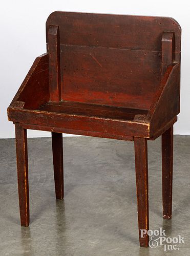 PRIMITIVE PAINTED PINE SCRUB TABLE,