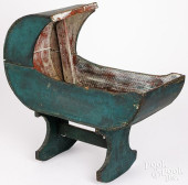 PRIMITIVE PAINTED ROCKING CRAD