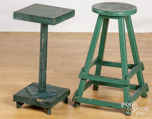 PRIMITIVE PAINTED STAND AND