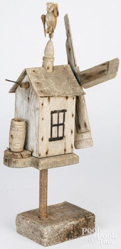 PRIMITIVE PAINTED WINDMILL WHI