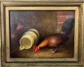 PRIMITIVE PAINTING OF CHICKENS