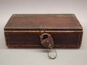 PRIMITIVE PINE BOX WITH LOCKA