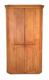 PRIMITIVE PINE CORNER CUPBOARD