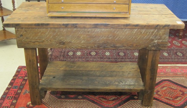 PRIMITIVE PINE KITCHEN WORK TABLE