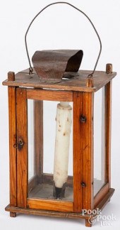 PRIMITIVE PINE LANTERN, 19TH C