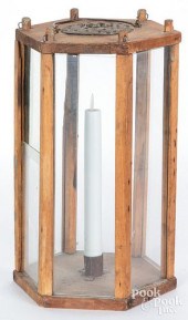 PRIMITIVE PINE LANTERN, 19TH C