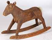 PRIMITIVE PINE ROCKING HORSE,