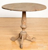 PRIMITIVE PINE TEA TABLE, 19TH