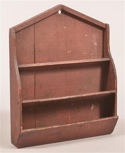 PRIMITIVE RED PAINTED MIXED WOOD